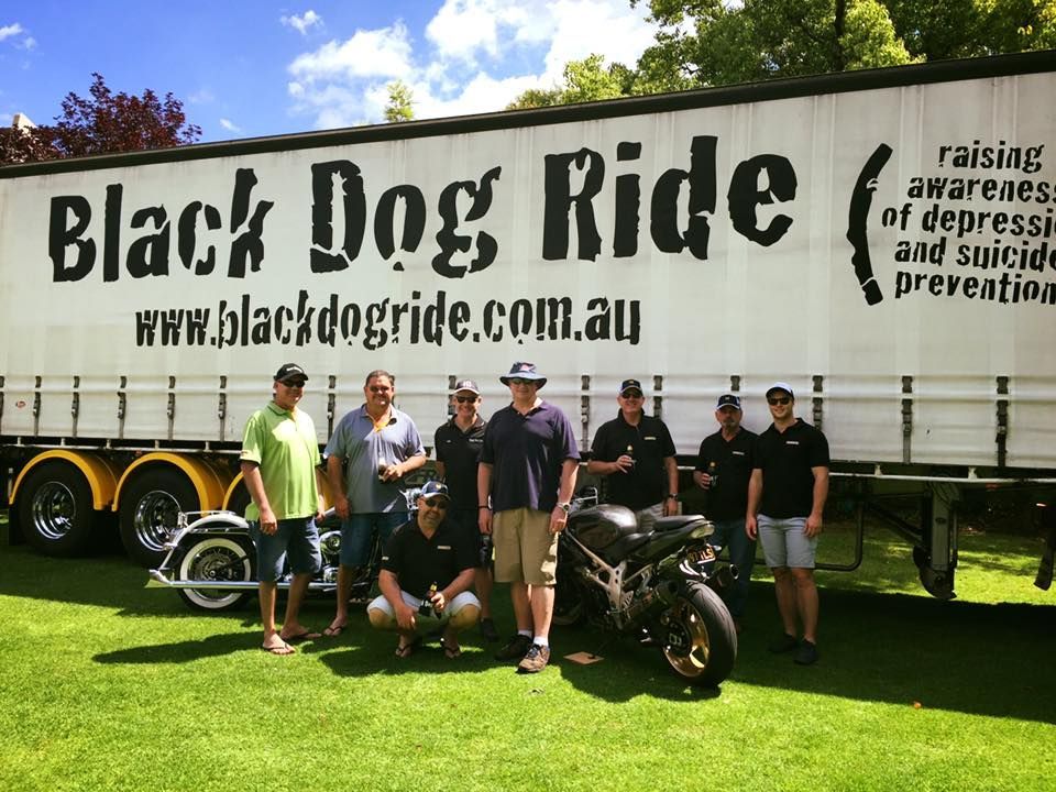 Group of Men Standing in Front of a Truck That Says Black Dog Ride — Transforce in Gilgandra, NSW