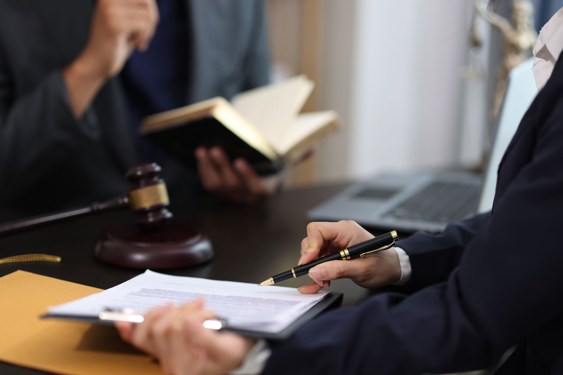 Lawyers discussing contract