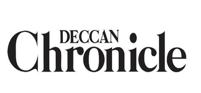 The deccan chronicle logo is black and white on a white background.