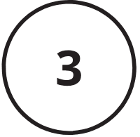The number three is in a circle on a white background.