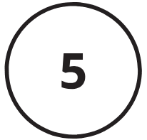 The number five is in a circle on a white background.