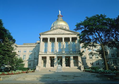 A large building with a dome on top of it