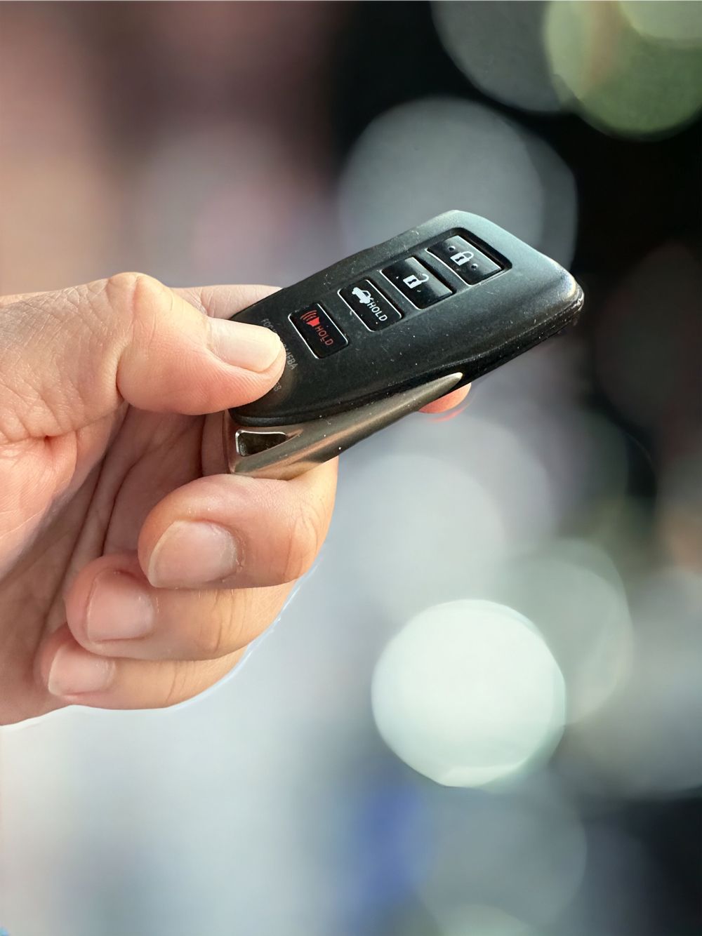 Hand Pressing Car Remote — Cairns, QLD — Guardian Lock Services