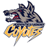 Applewood Coyotes wolf logo in gray, black, red, and gold with bold team name text