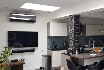 modern kitchen with cooling system
