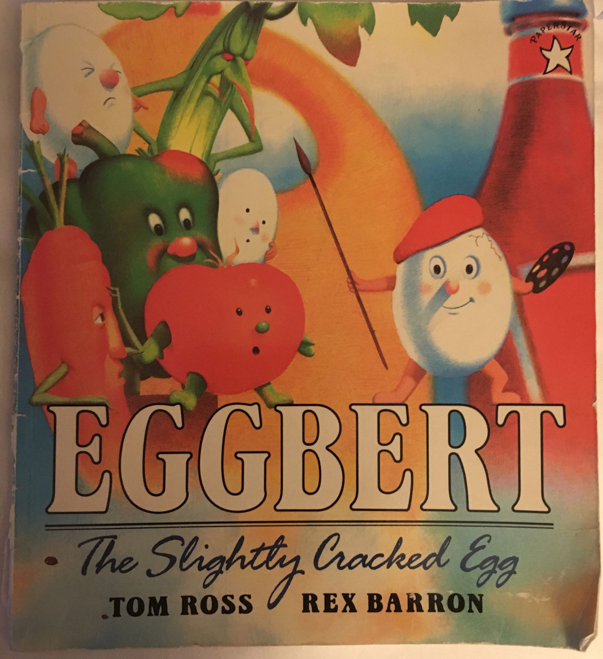 A book called eggbert the slightly cracked egg by tom ross