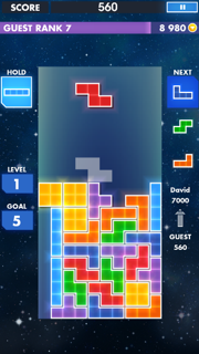 A screenshot of a tetris game with a score of 560