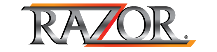 RAZOR logo in silver.
