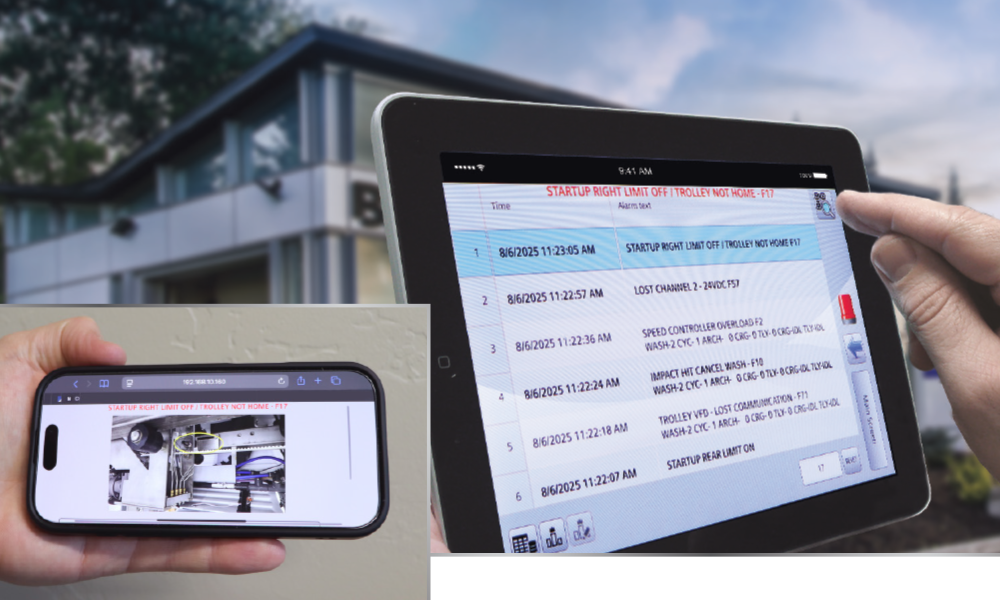 Smartphone and tablet showing Washview mobile.