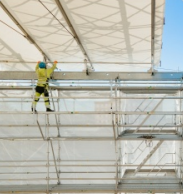 Roofing 10 m above the building