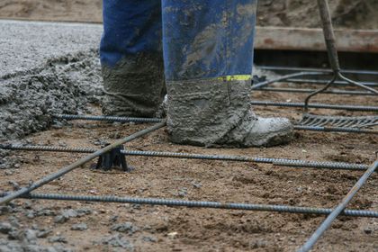 Rebar set for an agricultural concrete floor in rural Manitoba