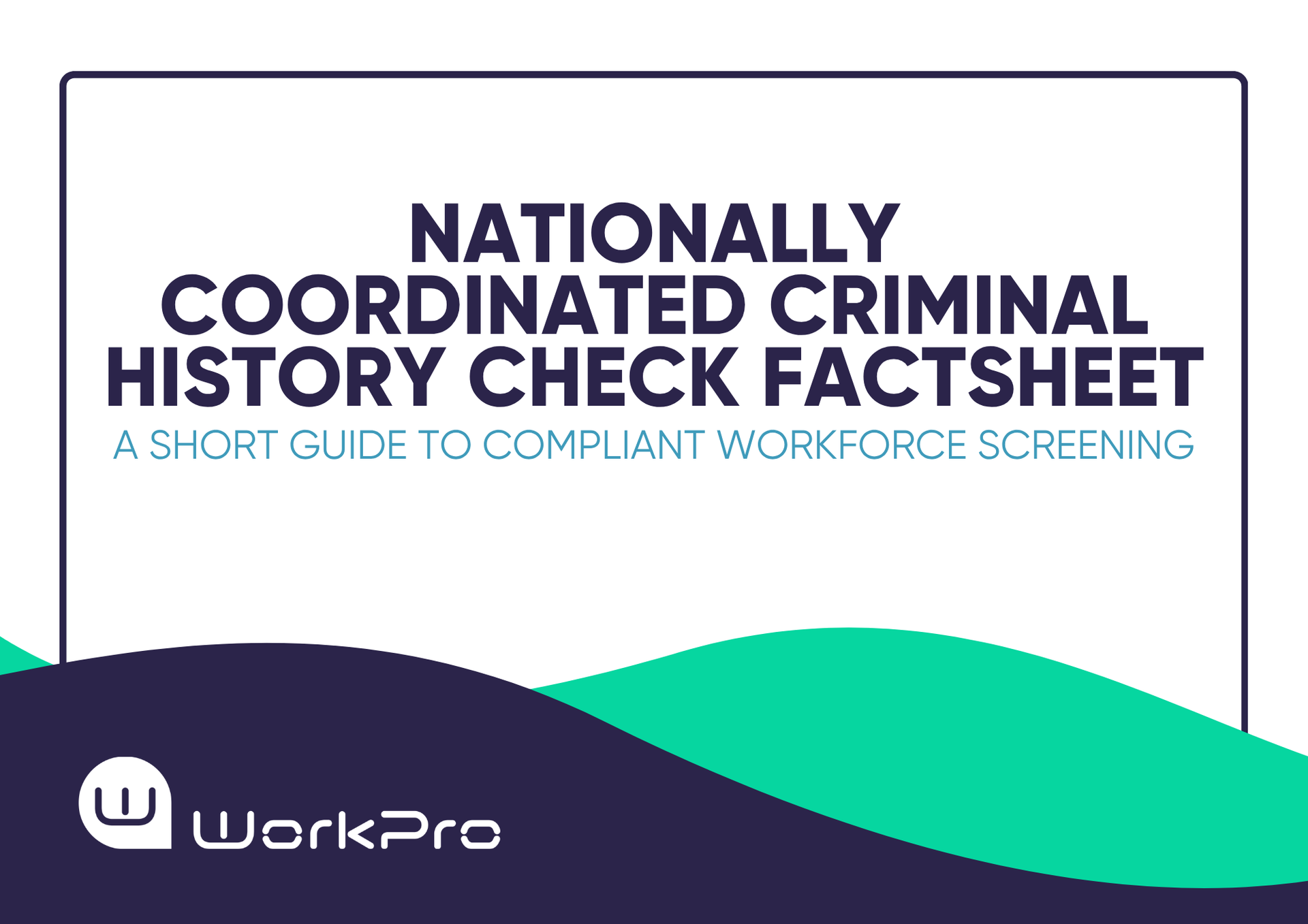 A white square featuring black text that reads 'Police Checks in Australia Factsheet' with black and green waves