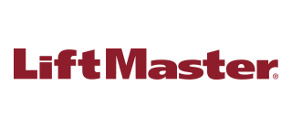 LiftMaster logo in dark red on a white background