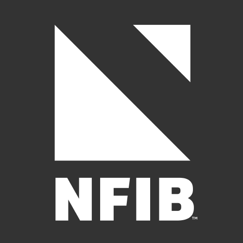 White NFIB logo on a dark gray background, with a stylized 