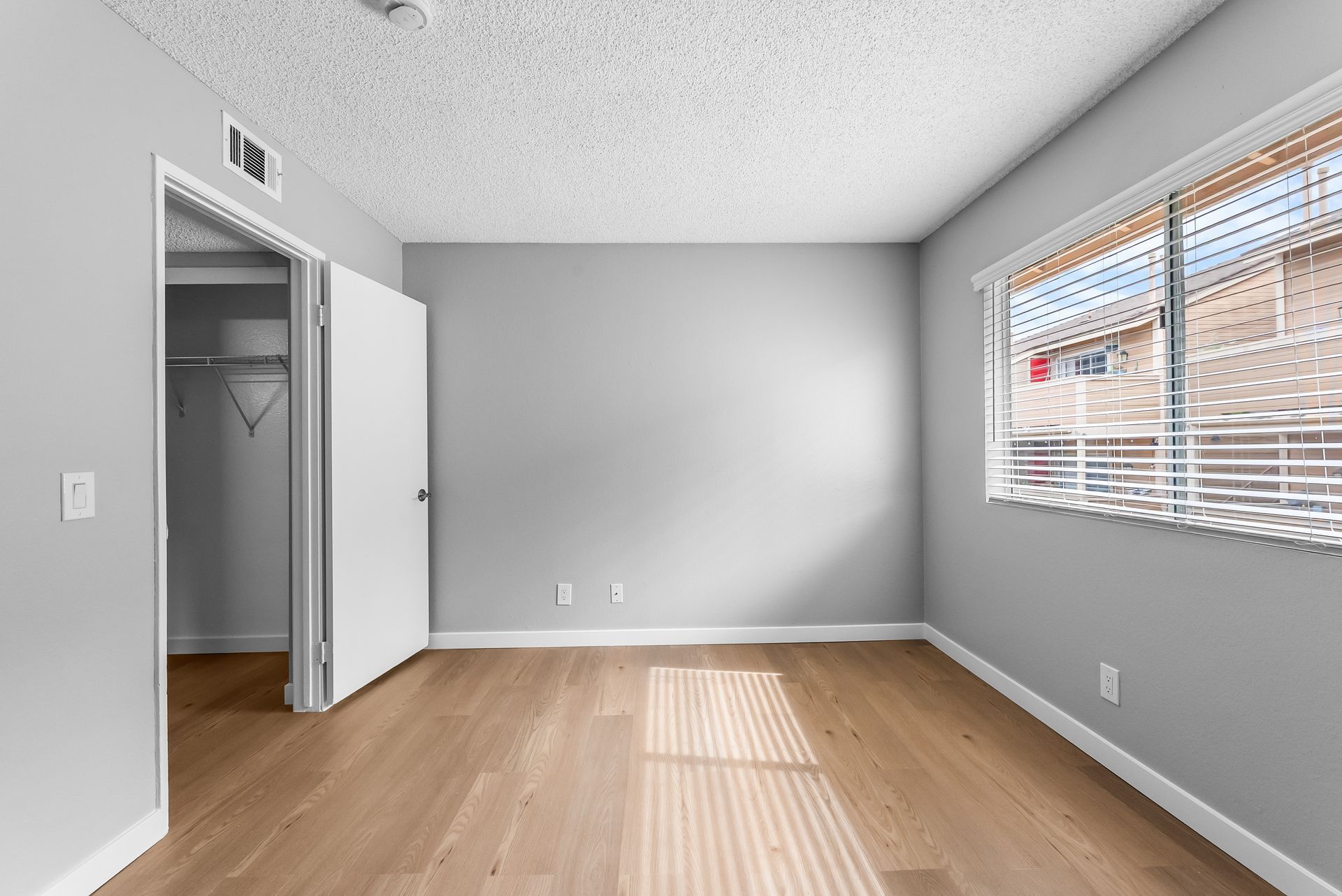 bedroom with sliding closet