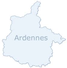 Une carte des ardennes est représentée sur fond blanc.