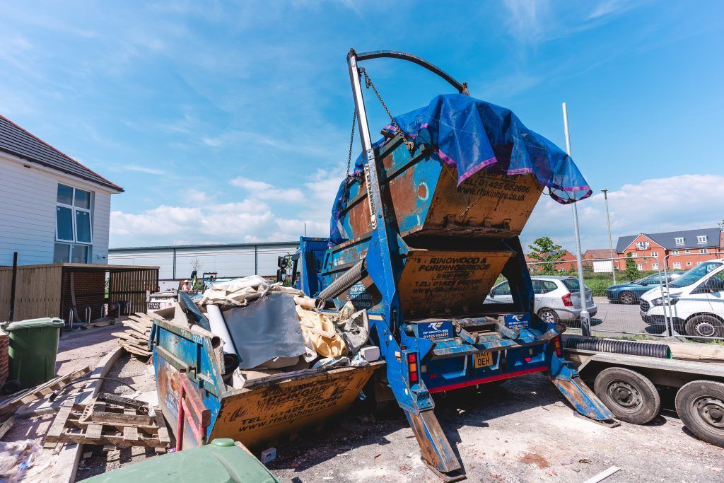 rf recycling skips double loaded at commercial site