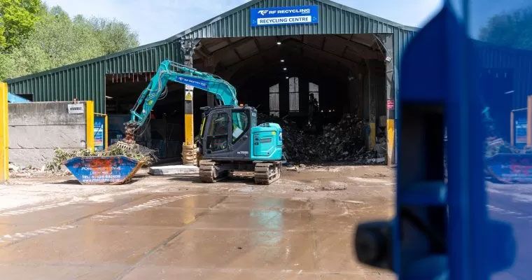 Digger working at RF Recycling Centre