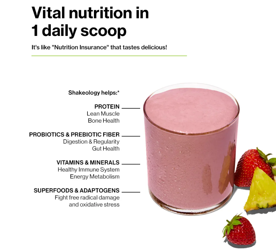 Shakeology nutritional info