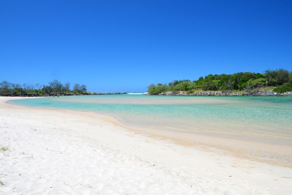 A Beach With A Body Of Water Surrounded By Trees — Professional Painters in Pottsville, NSW