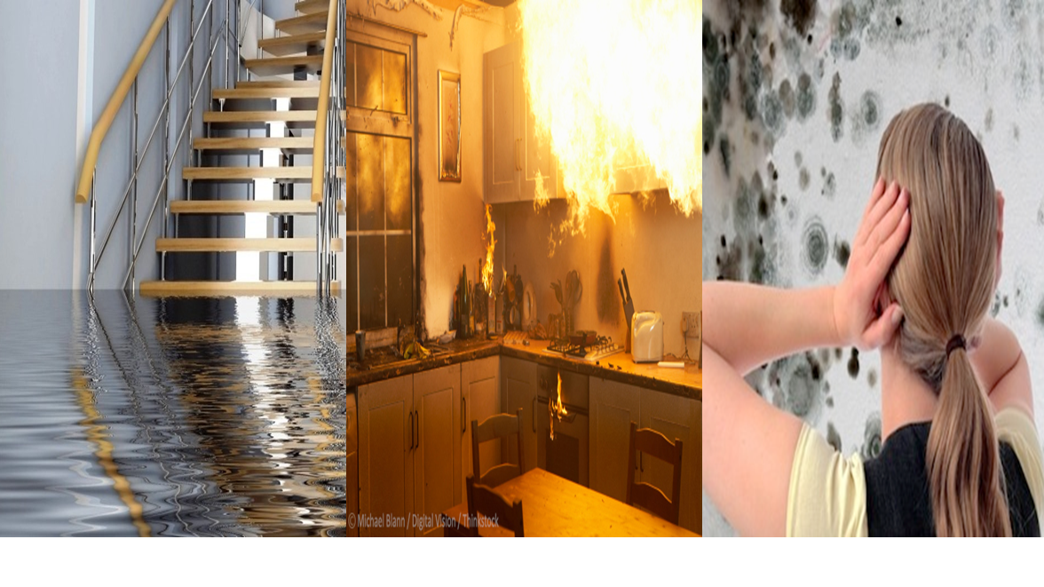 A woman is covering her ears in front of a fire in a kitchen.