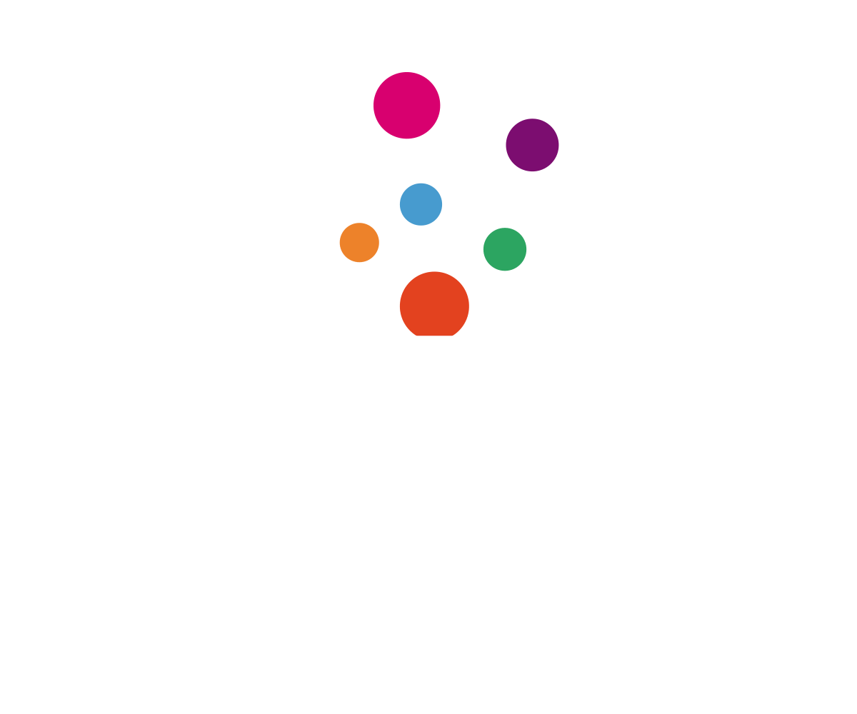 Un montón de puntos de colores sobre un fondo blanco.