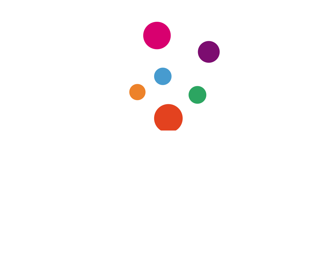 Un montón de puntos de colores sobre un fondo blanco.