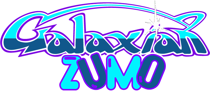 Un logotipo para un videojuego llamado Galaxy Zumo.