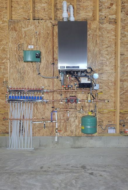 A close up of a underfloor heating system on a floor.