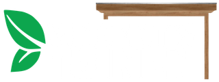 Een groen bladpictogram naast een bruine houten tafelpoot en -blad.