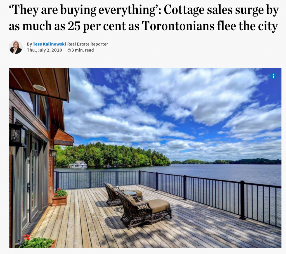 They are buying everything cottage sales surge by as much as 25 per cent as torontoians flee the city