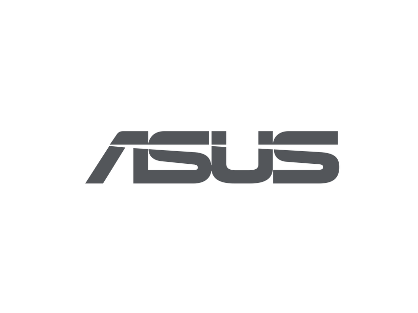 ASUS logo in dark gray on a white background