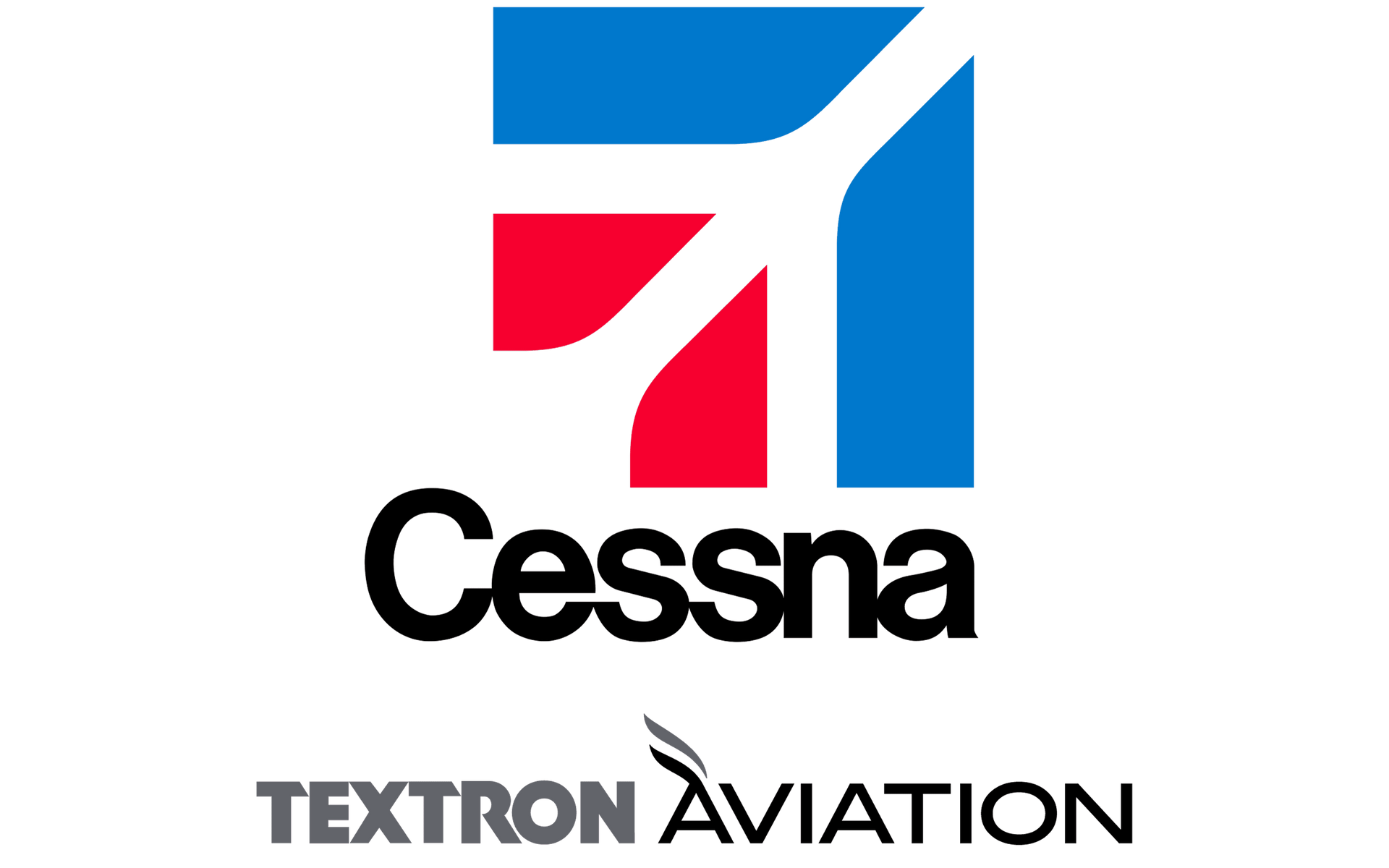 A logo for cessna textron aviation on a white background.