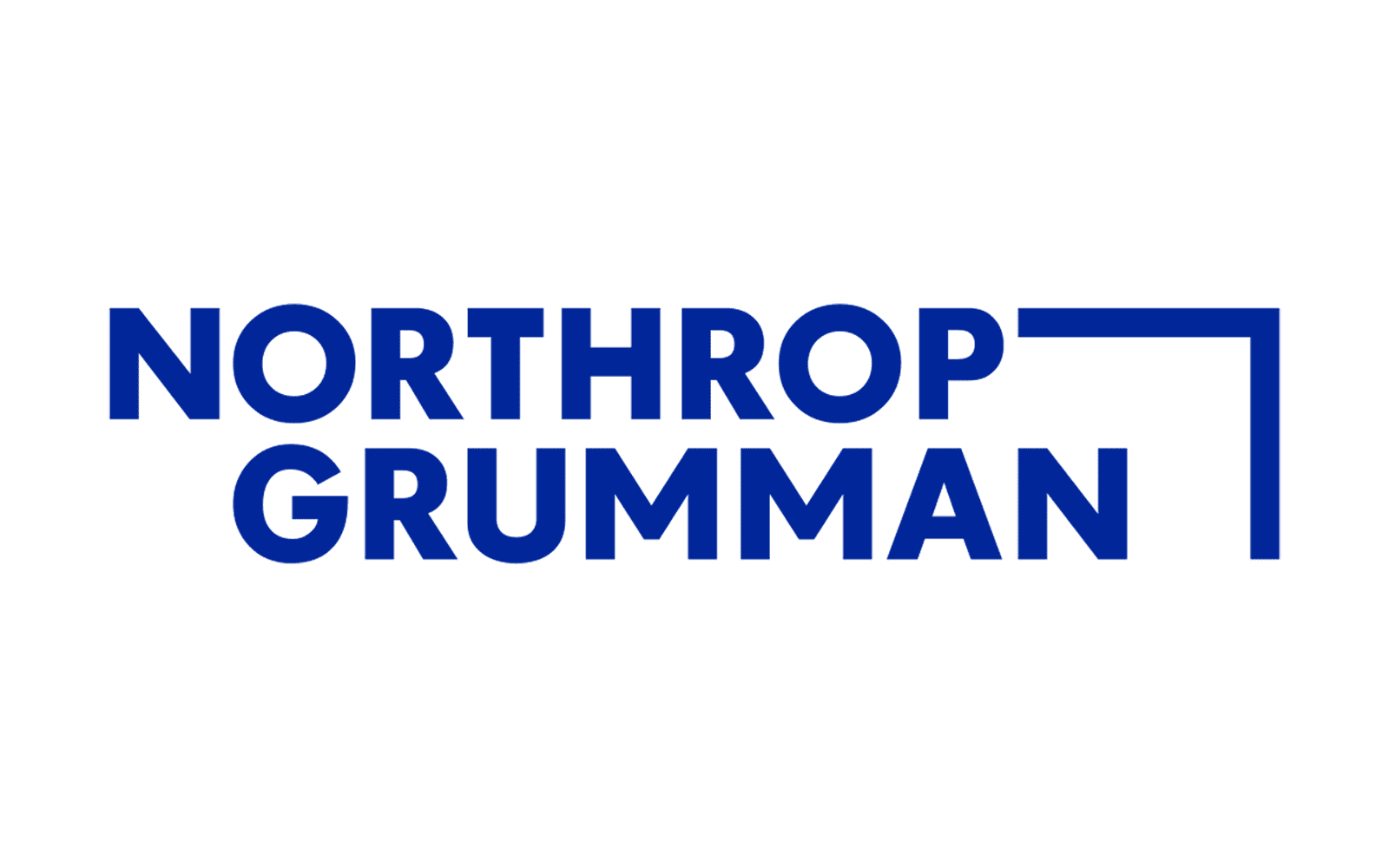 The northrop grumman logo is blue and white on a white background.