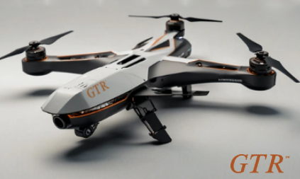A gtr drone is sitting on a gray surface