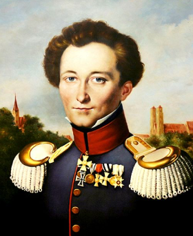 A painting of a man in a military uniform