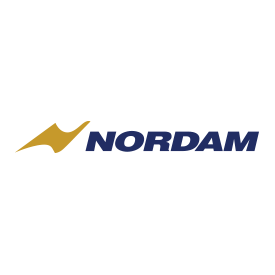 A logo for nordam is shown on a white background.