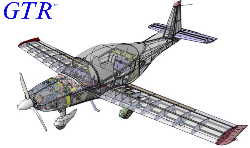 A model airplane with the word gtr above it