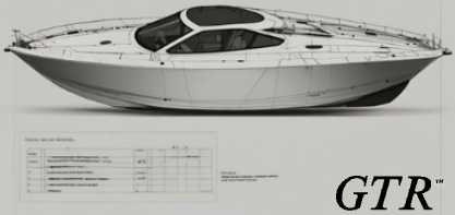 An advertisement for a boat called the gtr