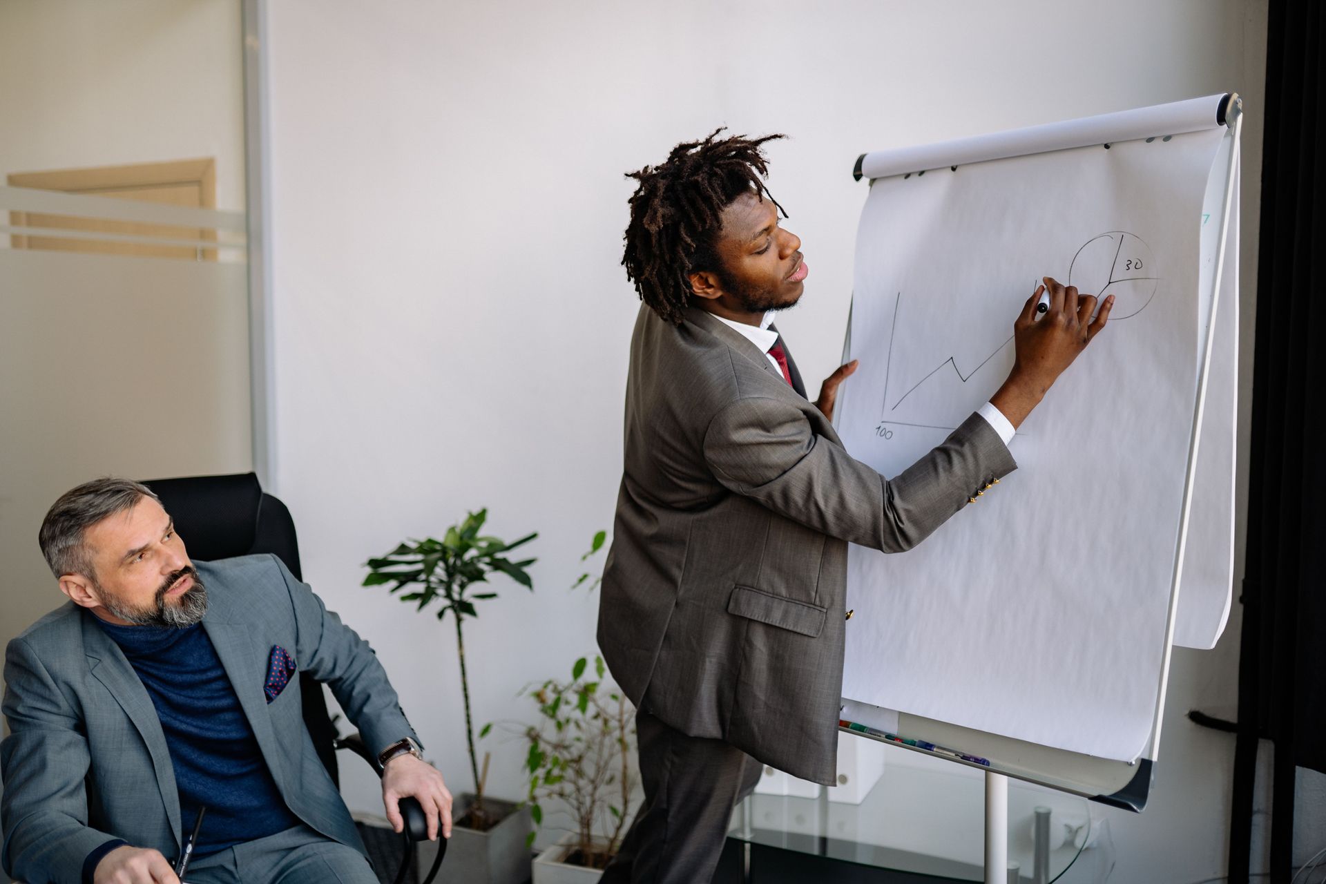 Group workplace meeting