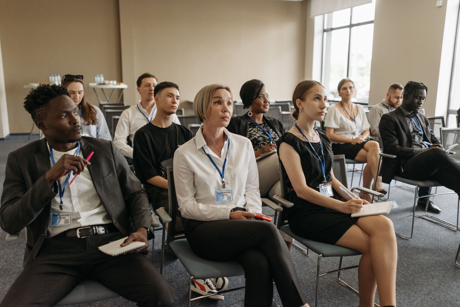 Group workplace meeting