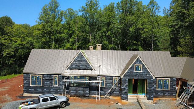 Metal roof installed on a new home build