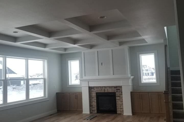 residential ceiling drywall with decorative recesses