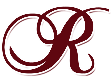 Dark maroon script letter 