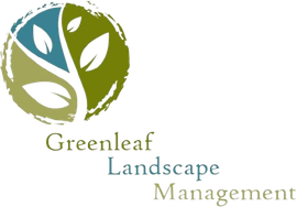 Logo for Greenleaf Landscape Management: circular design with green leaves and text below.