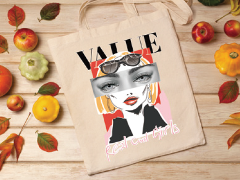 DTF Examples on tote bag