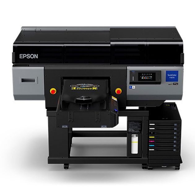 Epson SC-F3000 DTG printer with print example