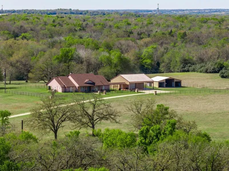 East Texas ranch and land property aerial view