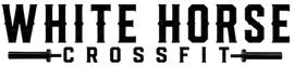 White Horse CrossFit logo in black text with a horse silhouette