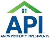Anew Property Investments logo with green roof icon and blue “API” text